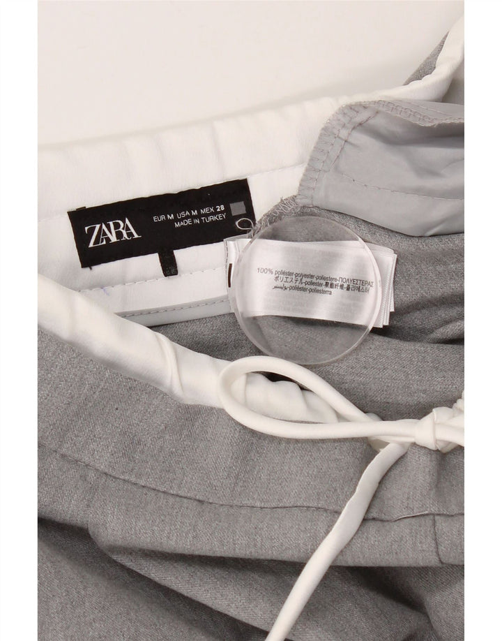 ZARA Damen Chino-Hose mit Pegged, mittelgroß, W30, L28, grau, Polyester