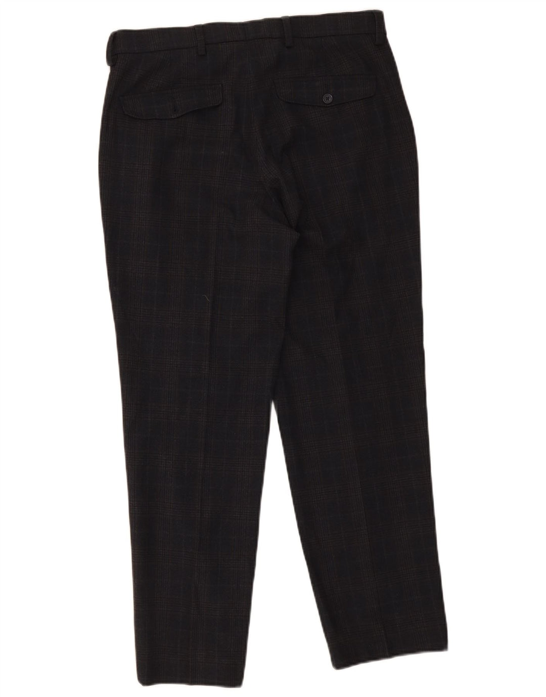 Marks & Spencer Herren-Anzughose in normaler Passform, W32 L29, Marineblau kariert