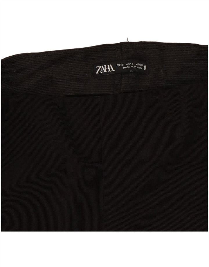 Zara Damen-Flare-Freizeithose, Größe S, W26, L30, Schwarz, Polyester