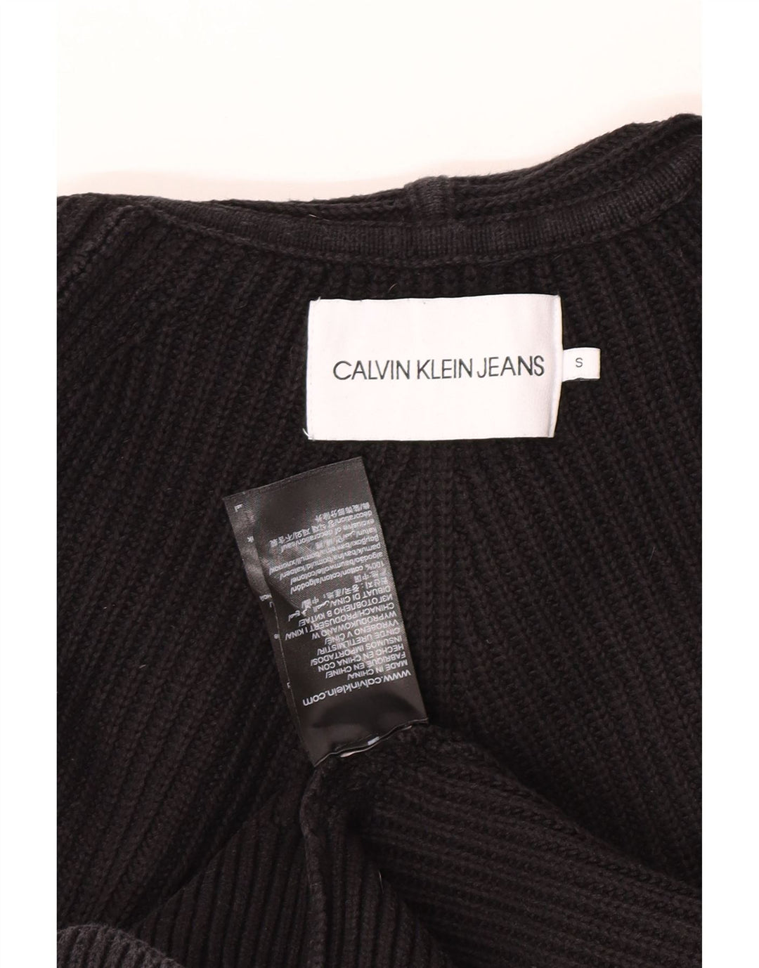 Calvin Klein Jeans Damen-Pullover mit Kapuze, übergroß, Gr. 10, Schwarz