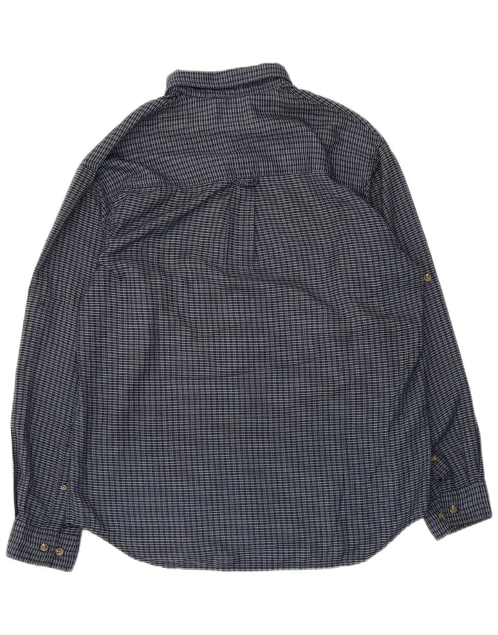 Columbia Herren-Flanellhemd, mittelblau, kariert, Polyester