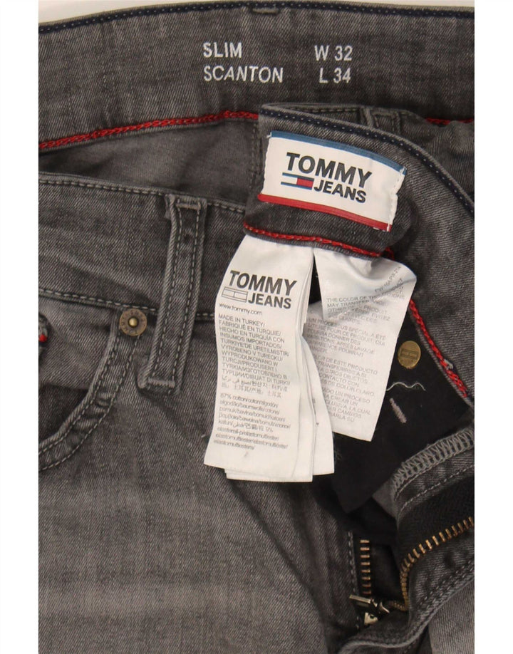 Tommy Hilfiger Damen Scanton Slim Jeans W32 L34 Graue Baumwolle