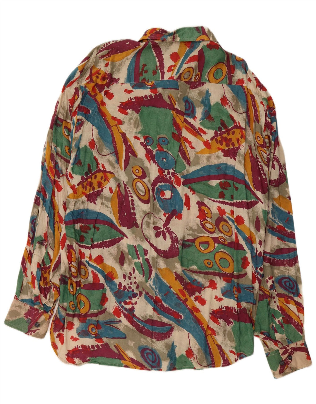 VINTAGE Herren-Hemd mit abstraktem Muster, Größe 41/42, große, mehrfarbige Viskose