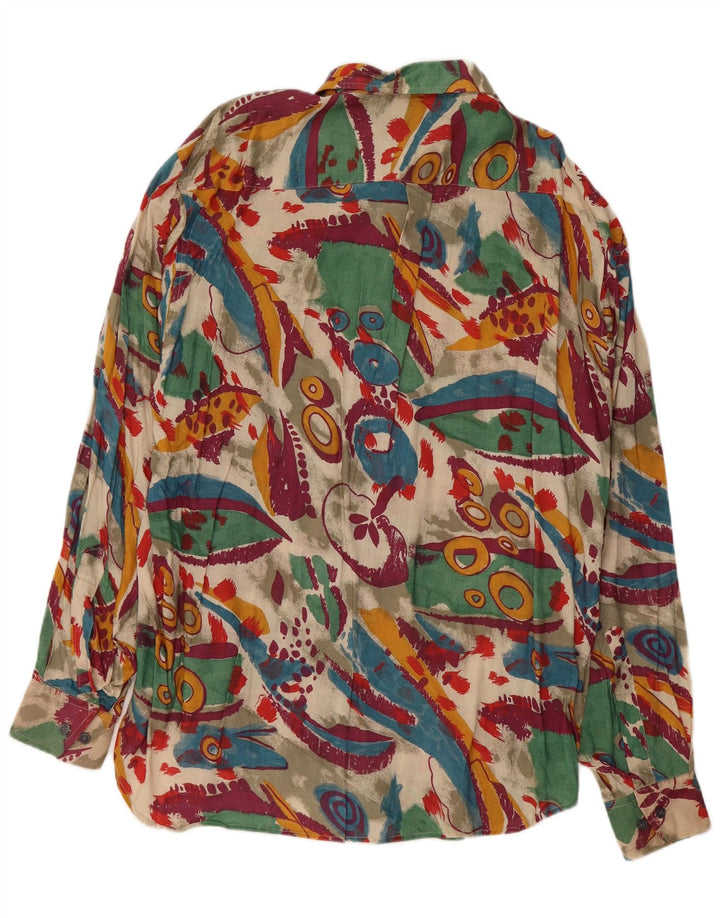 VINTAGE Herren-Hemd mit abstraktem Muster, Größe 41/42, große, mehrfarbige Viskose