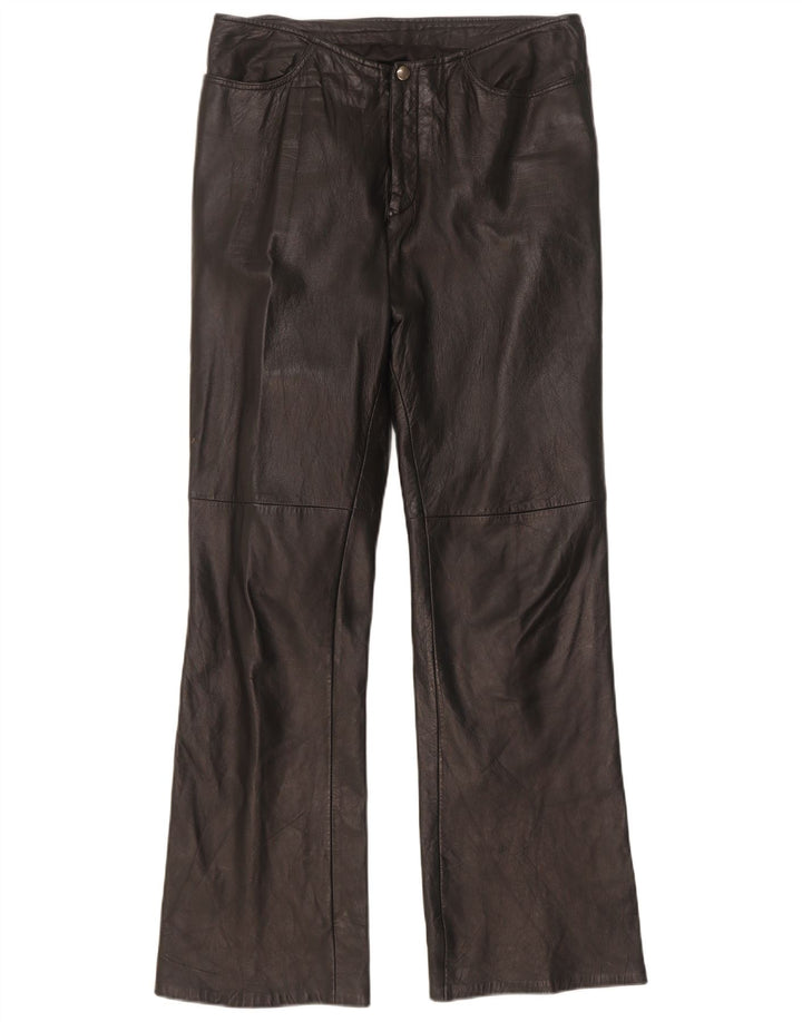 Dakota Damen Bootcut-Lederhose W30 L31 Schwarz