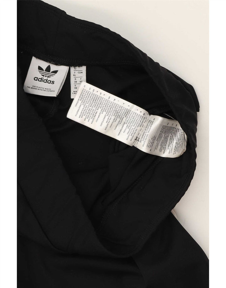 Adidas Damen Flare-Trainingshose UK 12 Mittelschwarzes Polyester