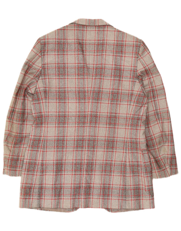 Vintage Herren 2-Knopf-Blazerjacke IT 52 XL Grau kariert