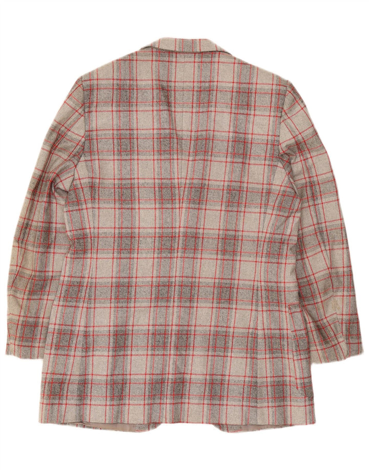 Vintage Herren 2-Knopf-Blazerjacke IT 52 XL Grau kariert