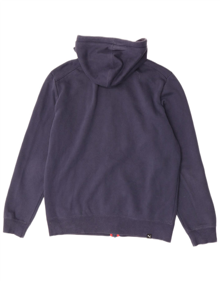 Puma Herren Graphic Regular Fit Kapuzenpullover mit Reißverschluss, mittelmarineblaue Baumwolle
