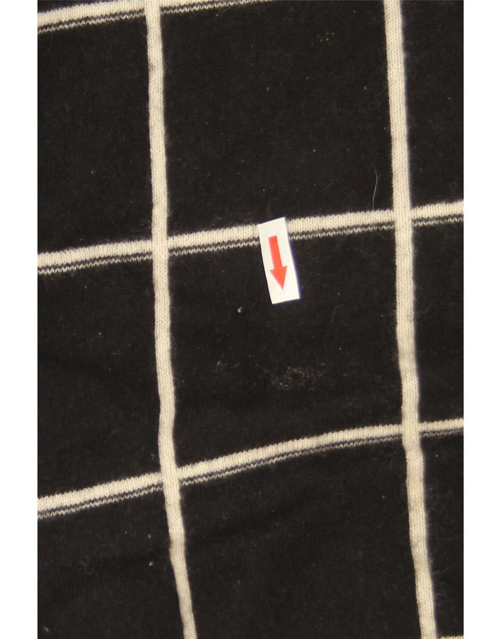 Marks & Spencer Damen-Pullover mit U-Boot-Ausschnitt, Gr. 14, groß, schwarz kariert