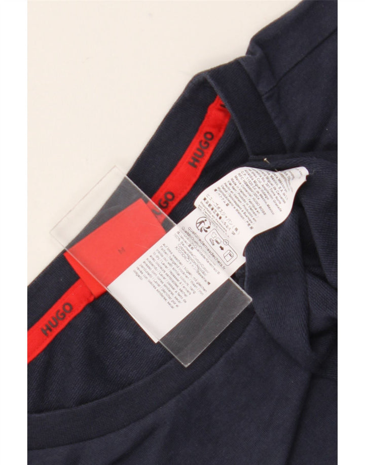 Hugo Boss Herren-Sweatshirt mit Grafik, mittlere marineblaue Baumwolle