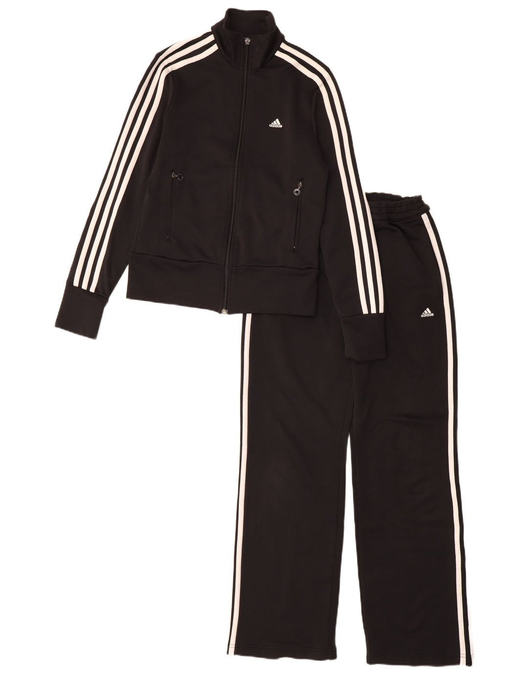 Adidas Damen-Trainingsanzug, UK 10, Größe S, Schwarz, Polyester