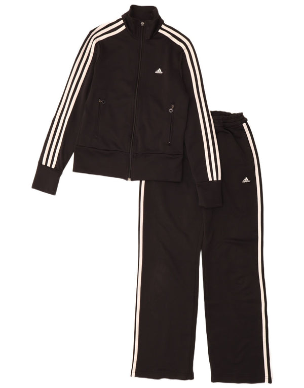 Adidas Damen-Trainingsanzug, UK 10, Größe S, Schwarz, Polyester