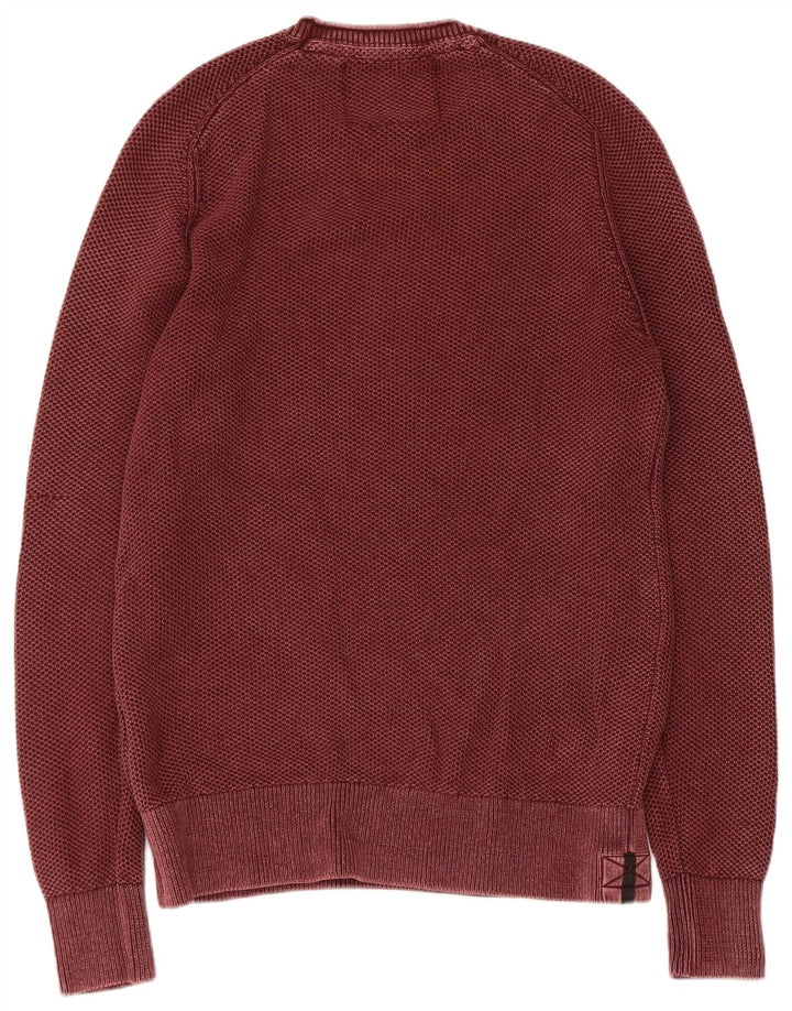 Superdry Herren-Pullover mit Rundhalsausschnitt, Größe L, Kastanienbraun, Baumwolle