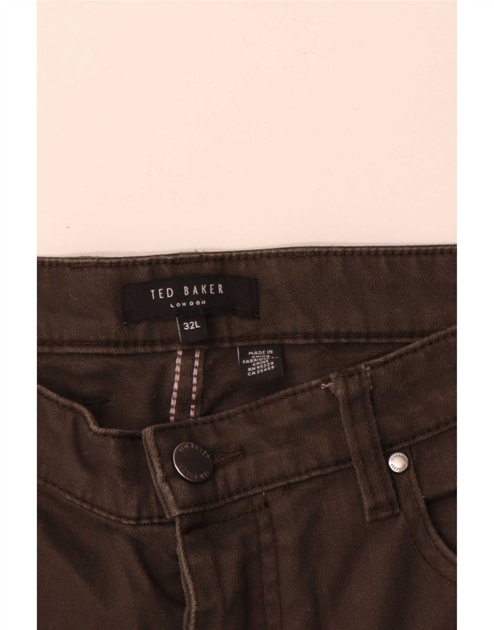 Ted Baker Slim Freizeithose für Herren, W32, L31, Khaki, Baumwolle