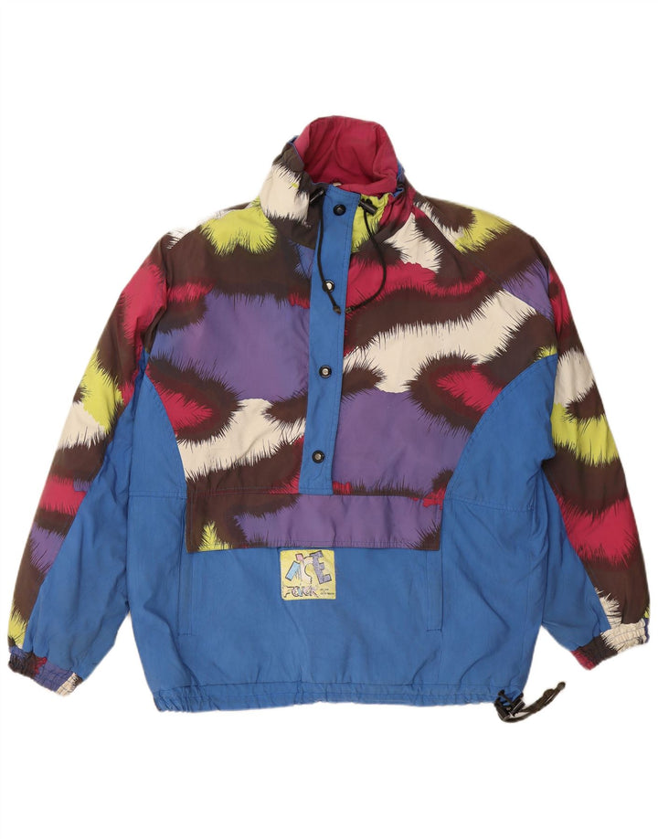 FEVER Herren-Anorakjacke UK 38 Mittelblaues Colourblock-Polyester