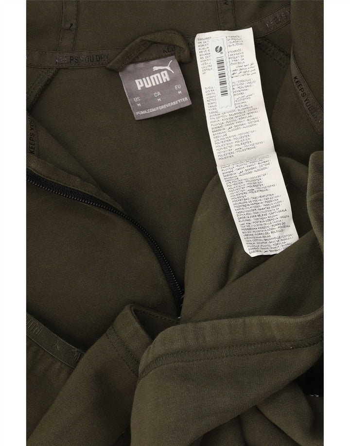 Puma Herren-Kapuzenpullover mit Reißverschluss, mittelgrün, Colourblock-Baumwolle