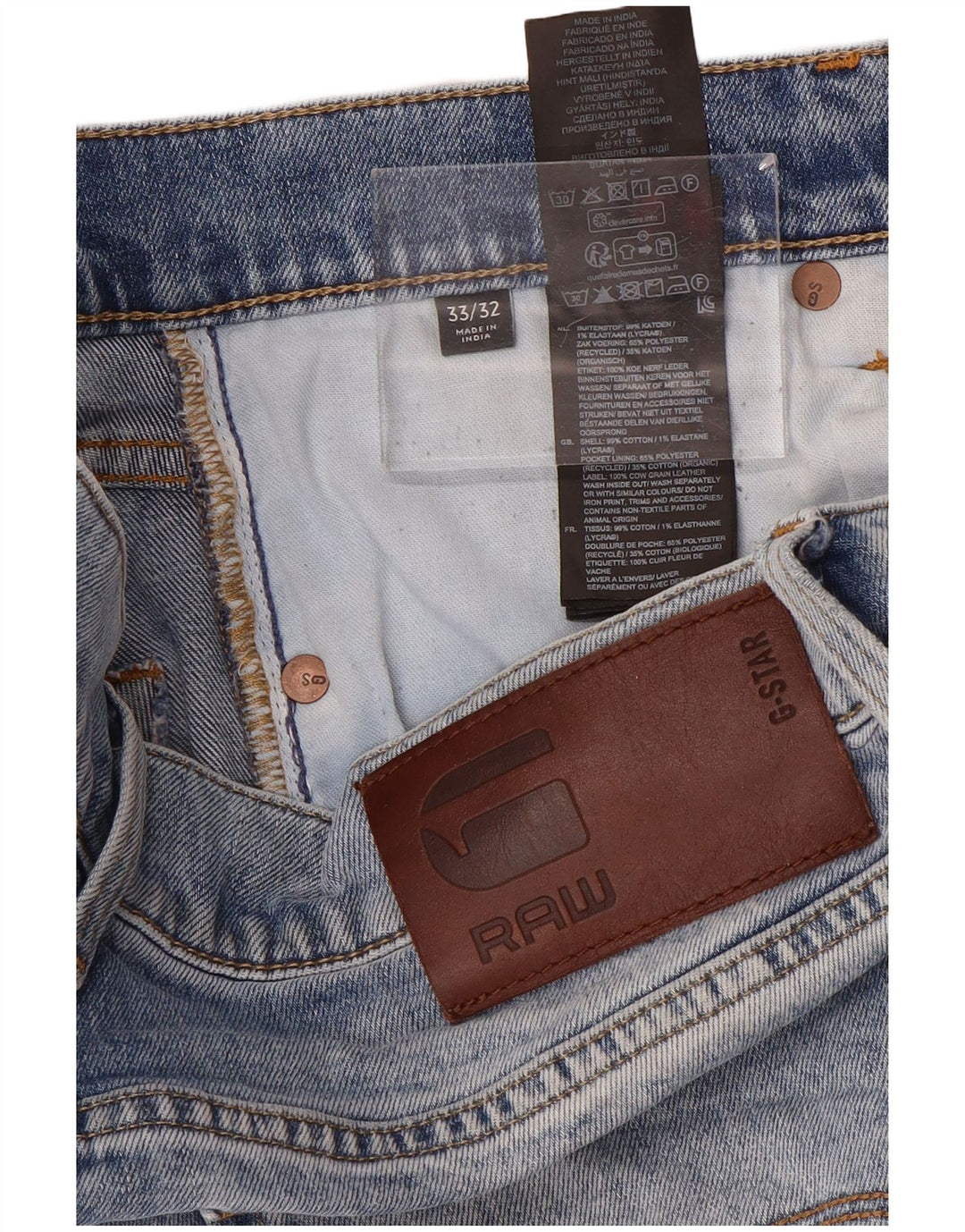 G-Star Herren Slim Jeans W33 L32 Blaue Baumwolle