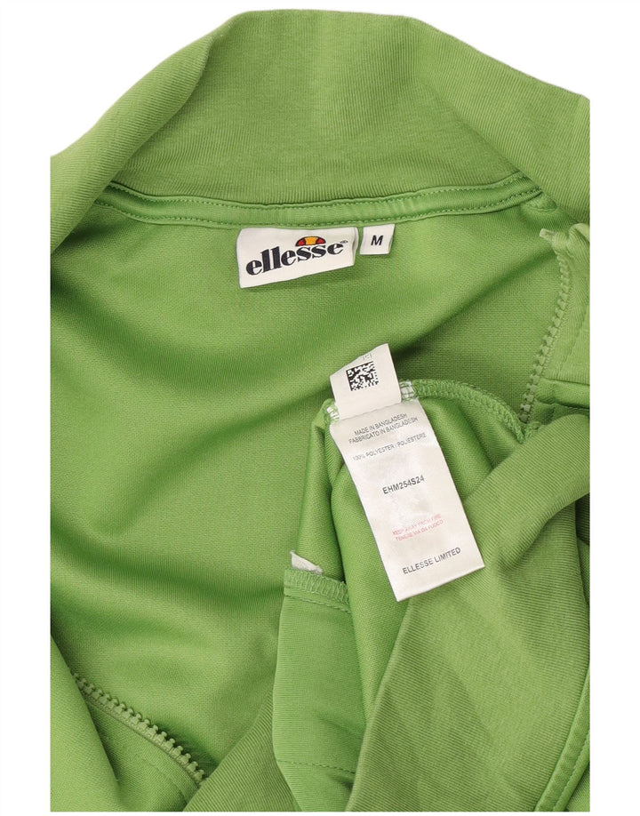 Ellesse Herren-Trainingsanzugoberjacke aus mittelgrünem Farbblock-Polyester
