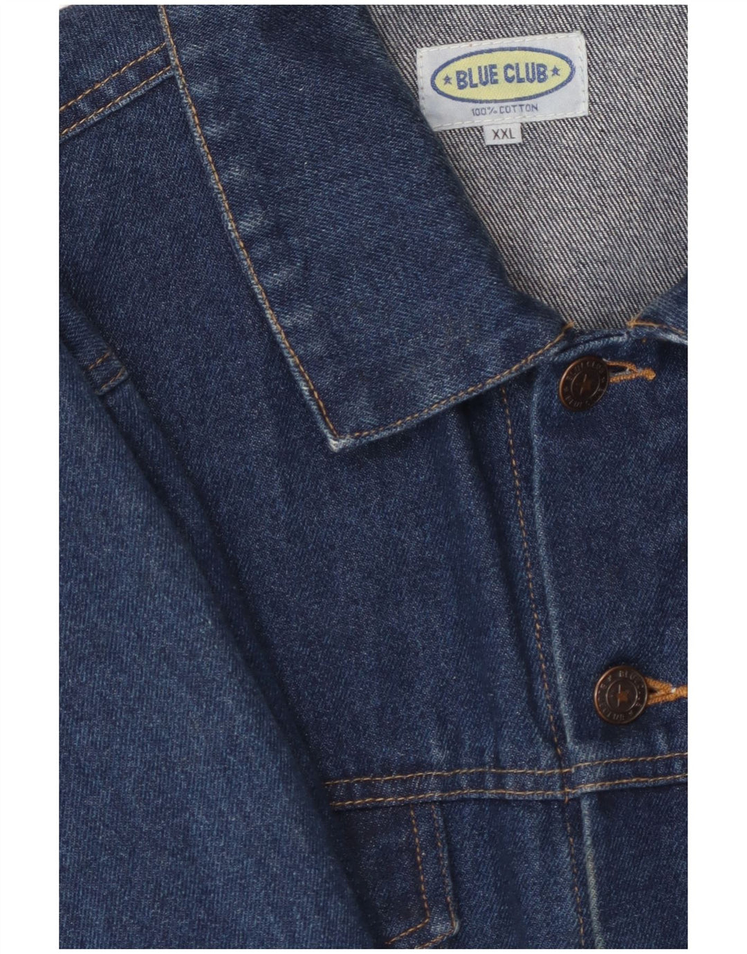 BLUE CLUB Herren Jeansjacke UK 44 2XL Blaue Baumwolle