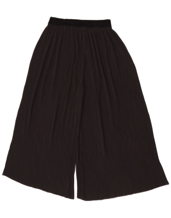 Zara Damen Capri-Hose mit weitem Bein, Größe S, W26, L21, Schwarz