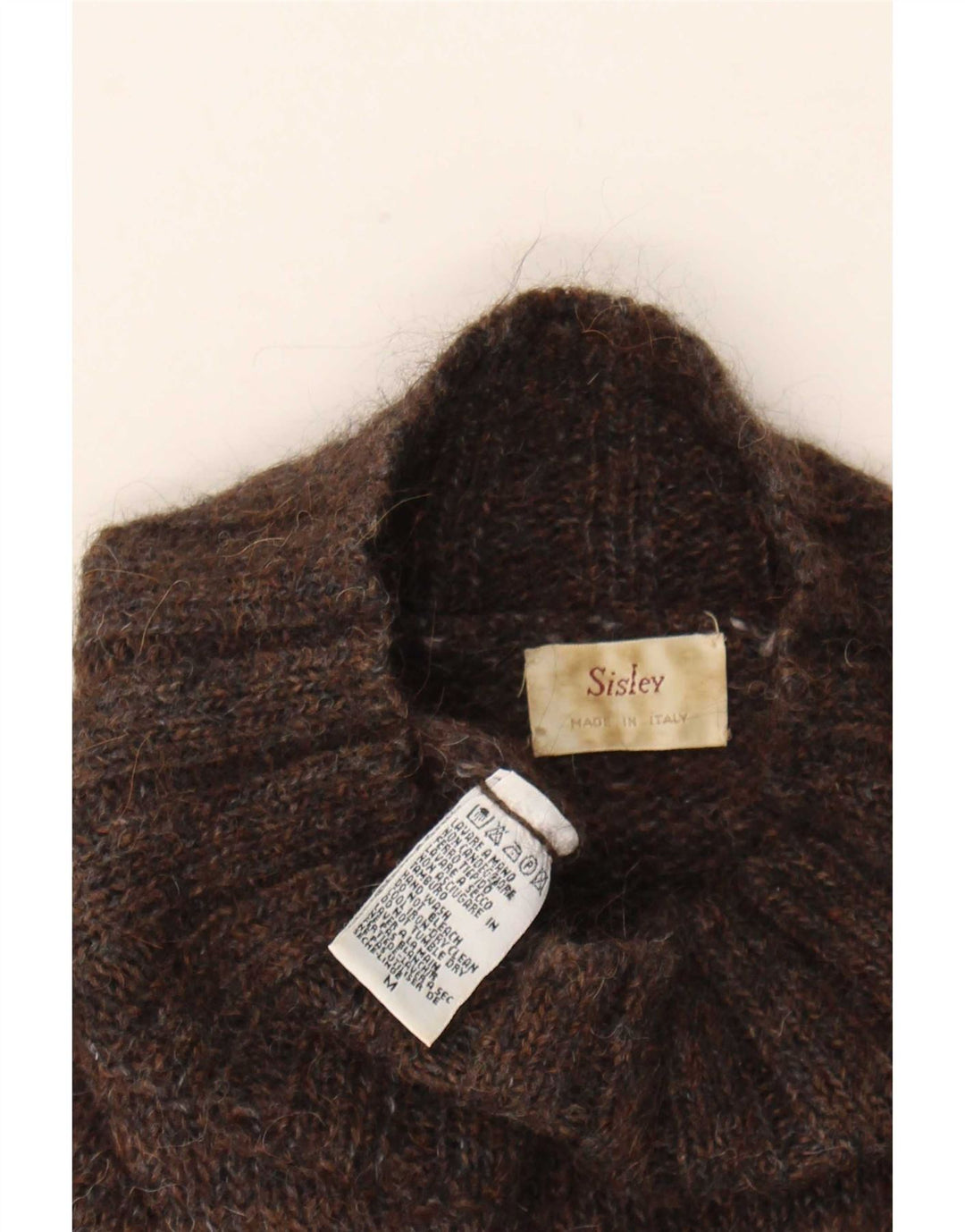 Sisley Damen-Pullover mit Rollkragen, UK 14, Mittelbraun, Fair Isle