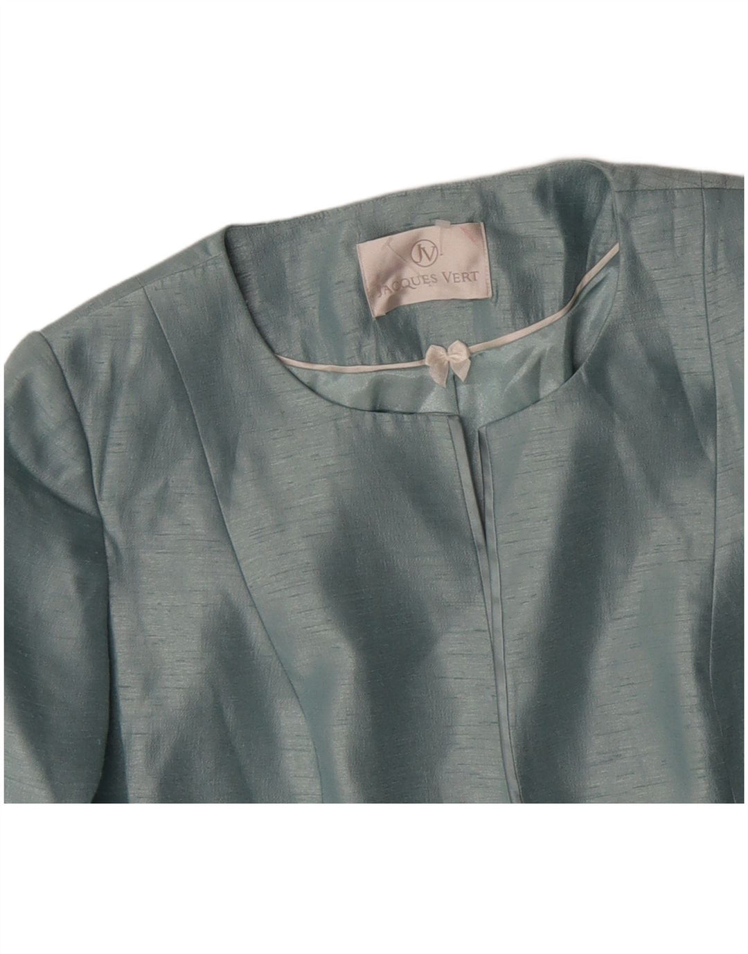 Jacques Vert Damen 3/4-Ärmel Crop Blazer Jacke UK 16 Große blaue Viskose