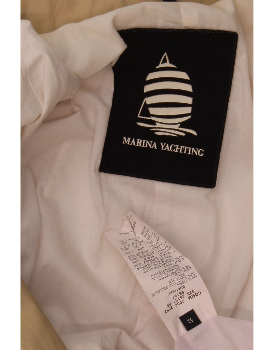 Marina Yachting Damen-Utility-Jacke mit Kapuze IT 52 2XL Beige Polyester
