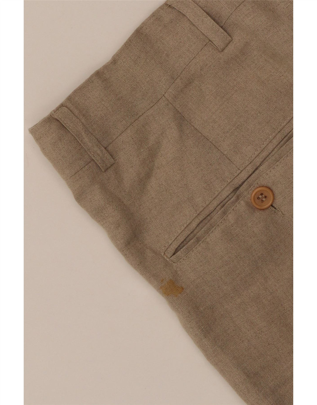 Wampum Mens Pegged Suit Hose IT 50 Large W34 L30 Beige Linen