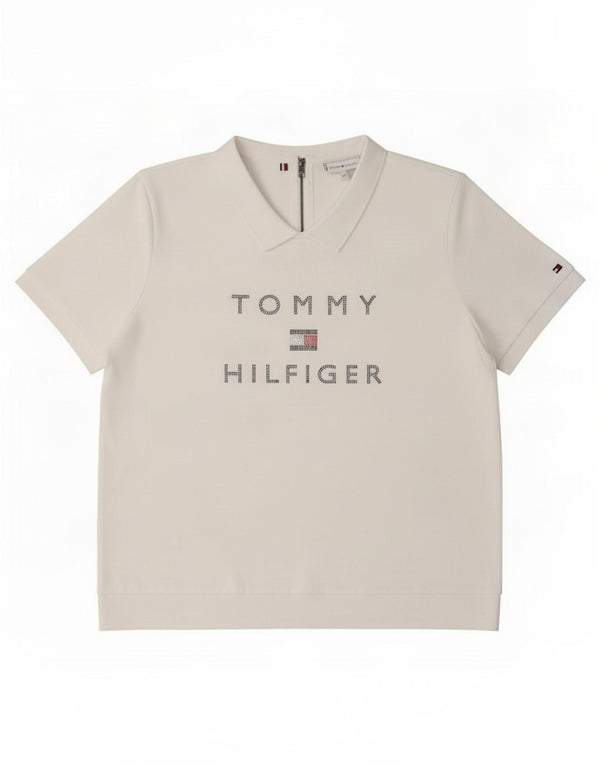 Tommy Hilfiger Damen Grafik-Poloshirt UK 20 2XL Weiß