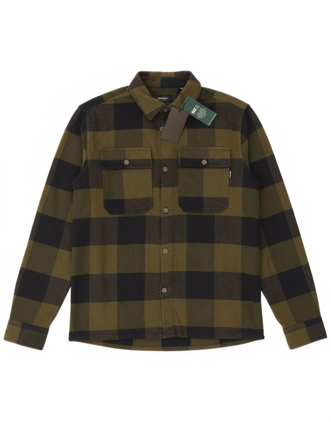 Only & Sons Herren Overshirt Flanellhemd Medium Khaki Check Baumwolle