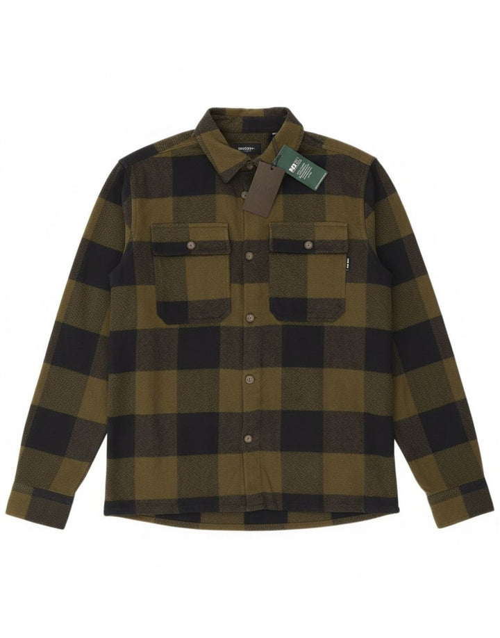 Only & Sons Herren Overshirt Flanellhemd Medium Khaki Check Baumwolle