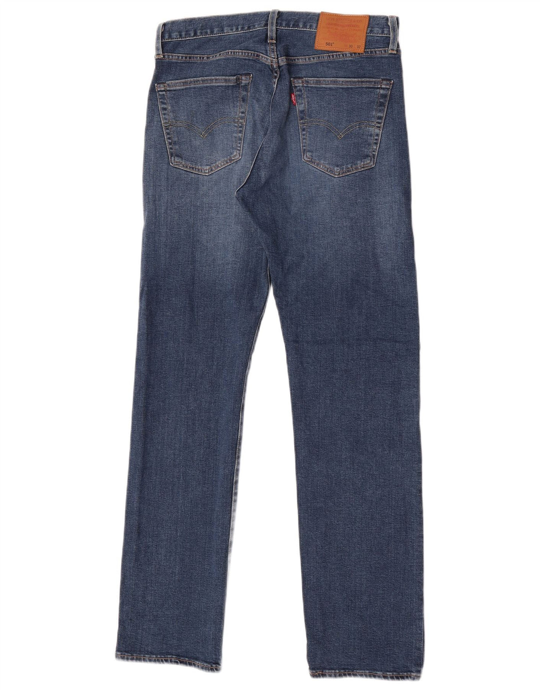 LEVI'S Herren 501 Straight Jeans W30 L32 Blaue Baumwolle