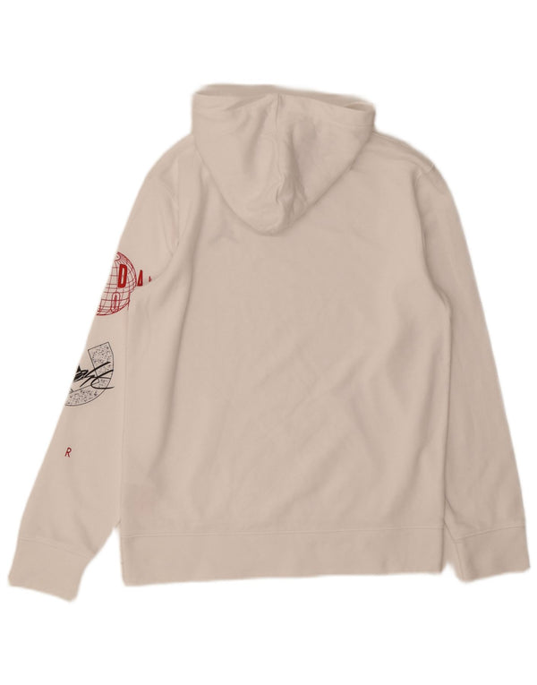 Nike Boys Graphic Hoodie Jumper 13-14 Years XL White Cotton