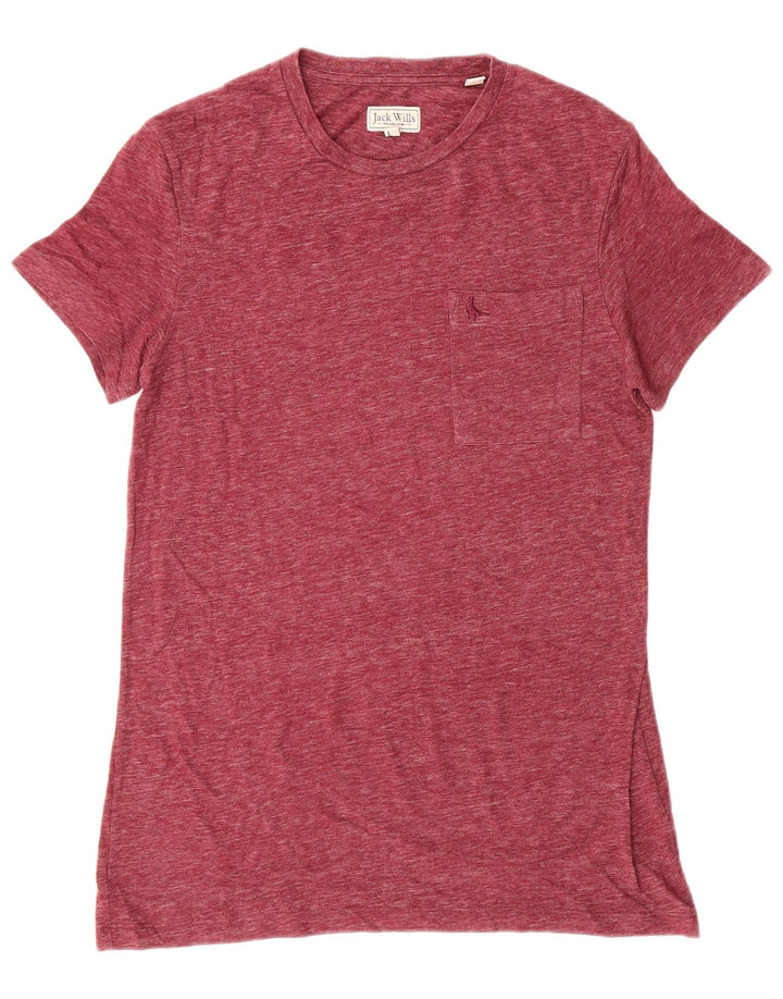 JACK WILLS Herren T-Shirt XS Burgund Baumwolle