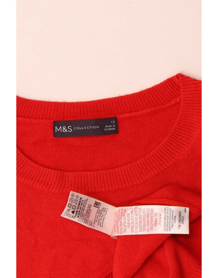 Marks & Spencer Damen-Pullover mit Rundhalsausschnitt, UK 12, Mittelrot, Acryl
