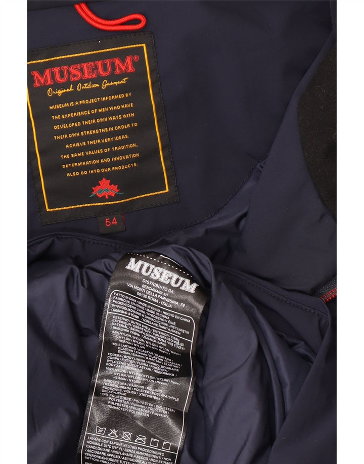 Museum Herren-Parkajacke mit Kapuze IT 54 2XL Marineblaues Nylon