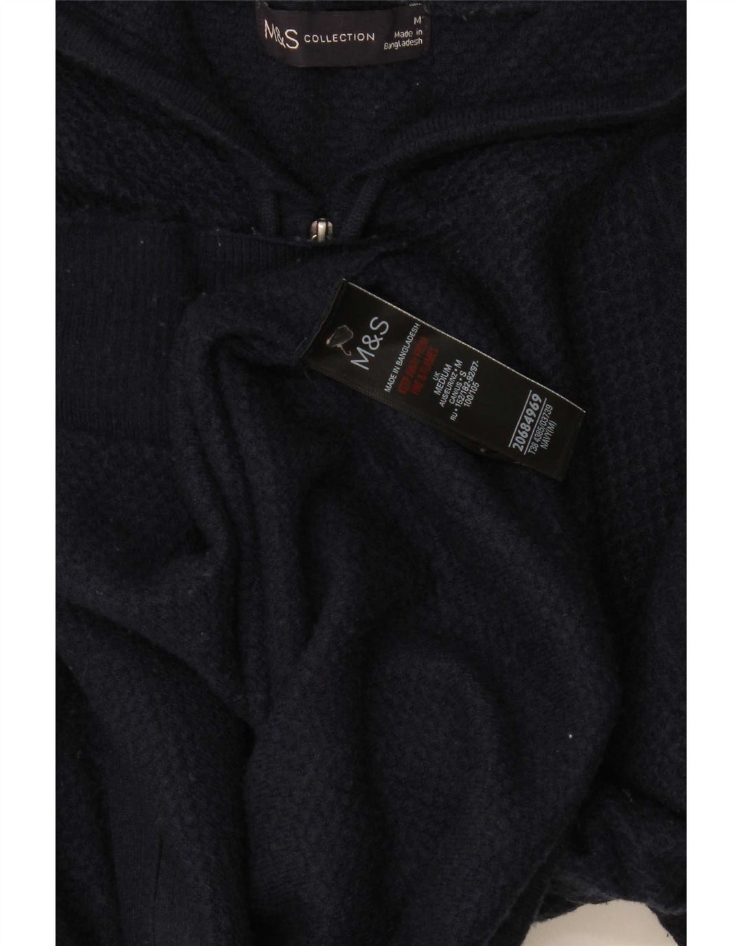 Marks & Spencer Damen-Kapuzenpullover mit Reißverschluss, UK 14, mittlere marineblaue Viskose