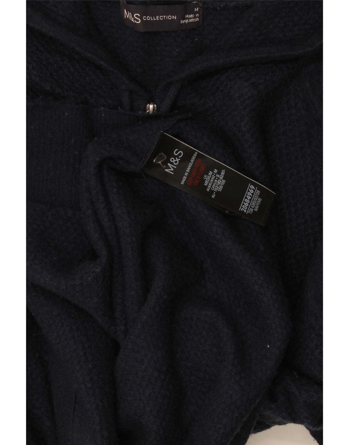 Marks & Spencer Damen-Kapuzenpullover mit Reißverschluss, UK 14, mittlere marineblaue Viskose