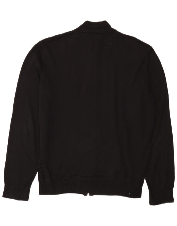 Zara Herren-Strickjacke, groß, aus schwarzer Baumwolle