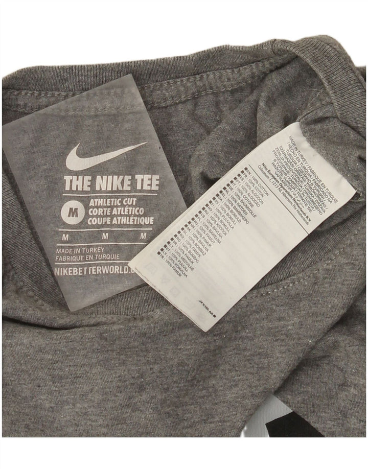 Nike Herren Athletic Cut Graphic T-Shirt-Oberteil aus mittelgrau gefleckter Baumwolle