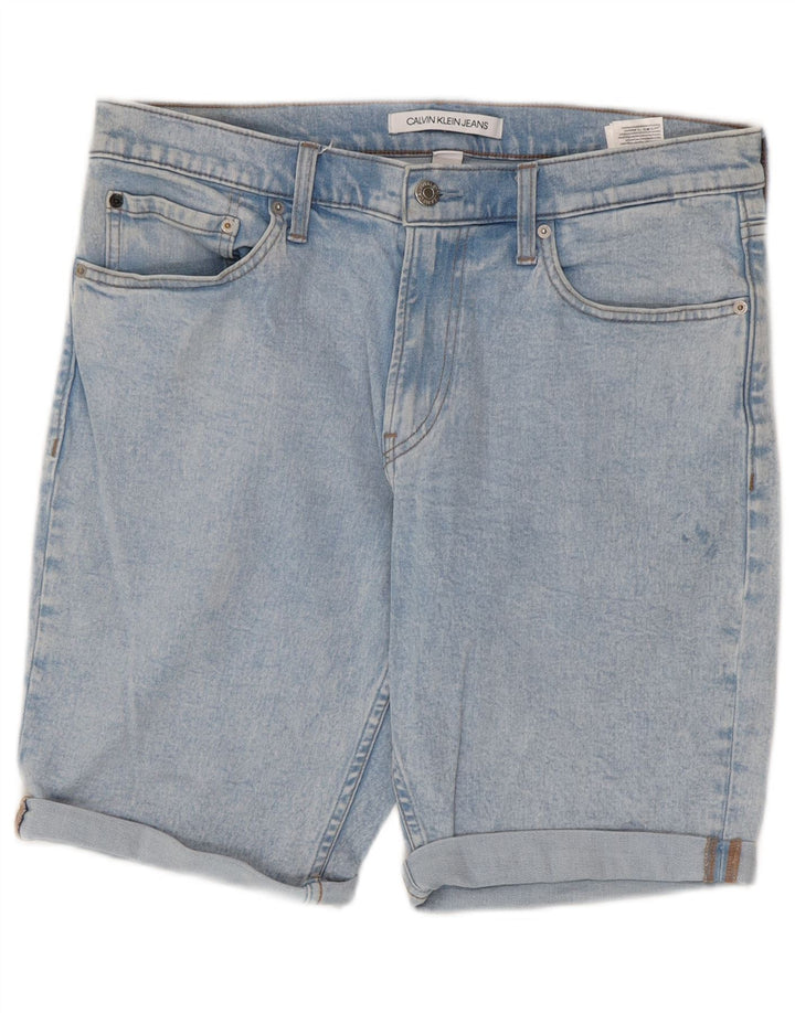 Calvin Klein Herren Jeansshorts W33 mittelblaue Baumwolle
