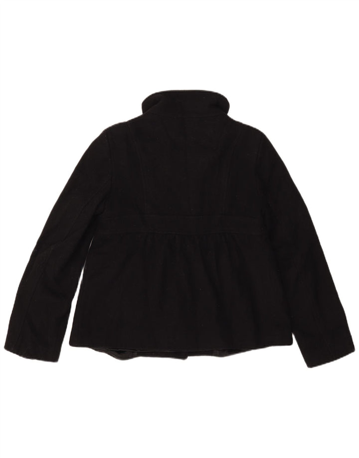 Benetton Damen Pea Coat IT 42 Mittelschwarze Wolle