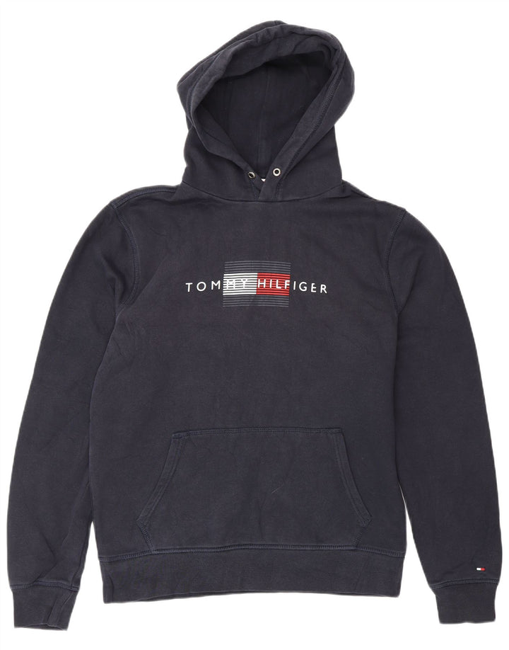 Tommy Hilfiger Herren-Kapuzenpullover mit Grafik, mittelmarineblau, Baumwolle