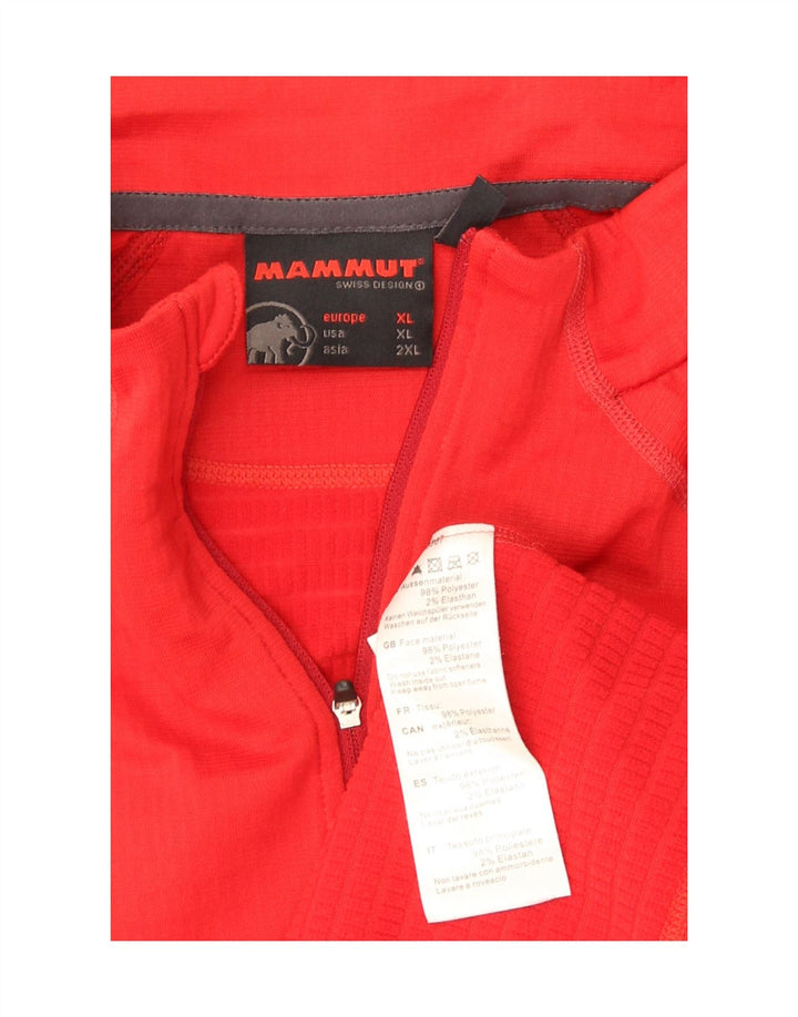 Mammut Herren Zip Neck T-Shirt Top XL Rot Polyester