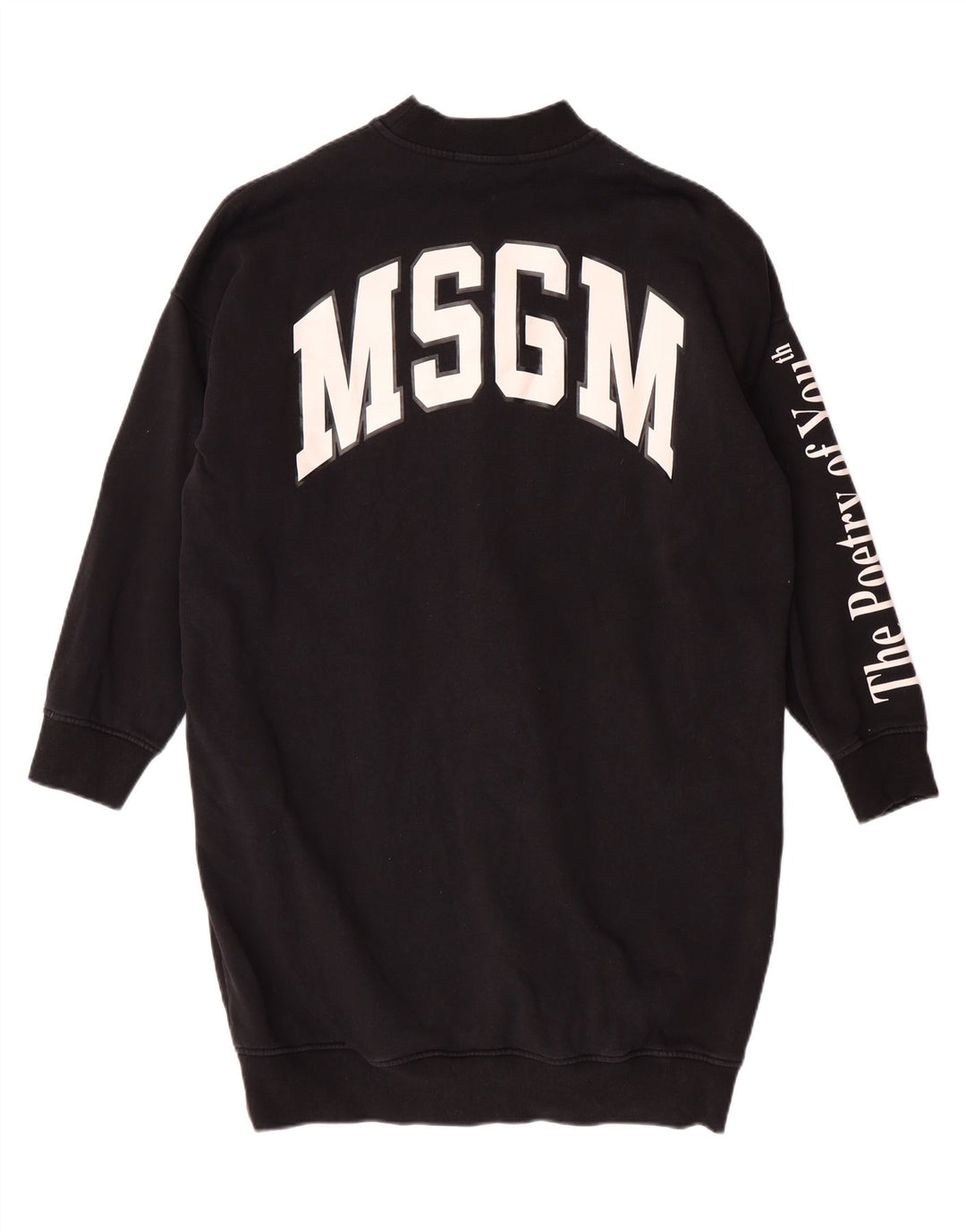 MSGM Womens Graphic Oversized Jumper Dress UK 10 Small Black Cotton Vintage MSGM and Second-Hand MSGM from Messina Hembry 