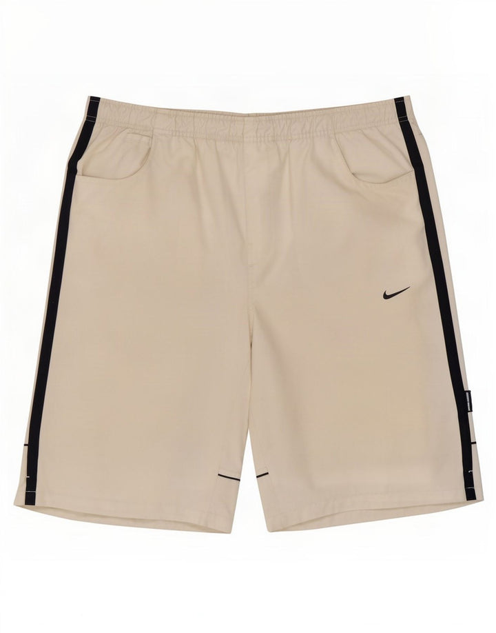 Nike Herren-Sportshorts, groß, weißes Farbblock-Polyester