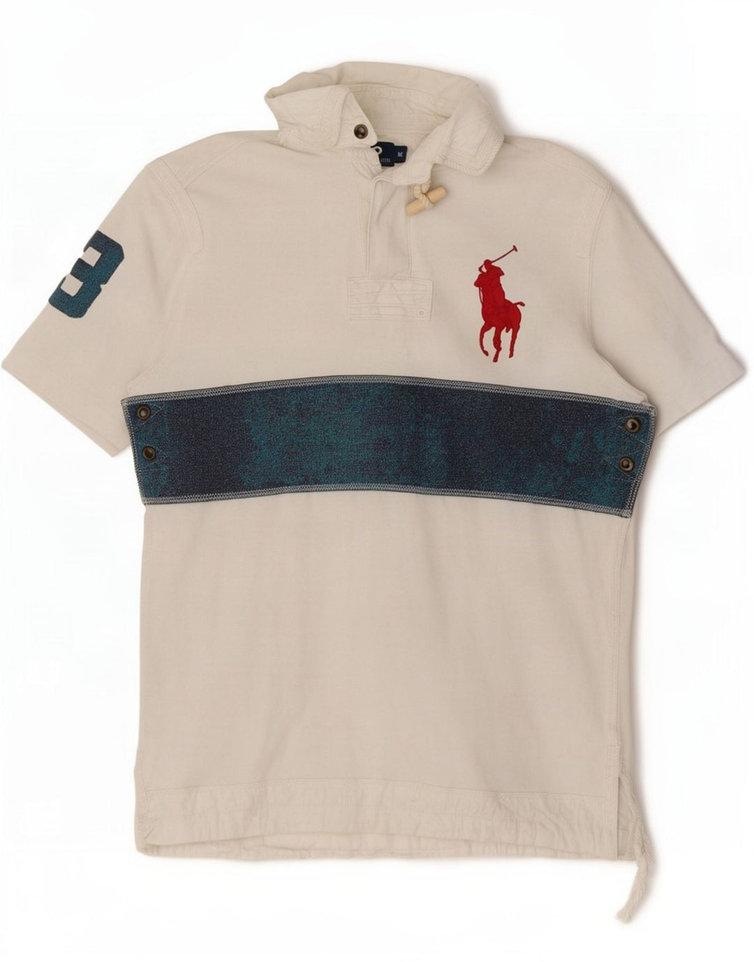 Polo Ralph Lauren Herren-Poloshirt mit Grafik, mittelweiß, Farbblock