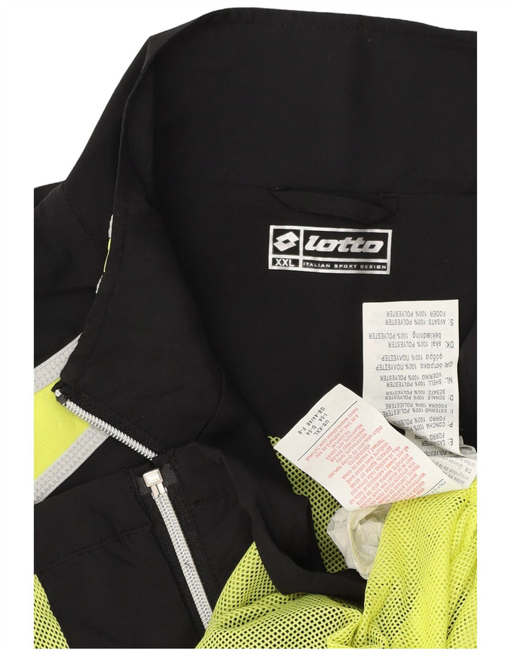 Lotto Herren-Trainingsanzugoberteil, UK-Größe 44/46, 2XL, schwarzes Farbblock-Polyester
