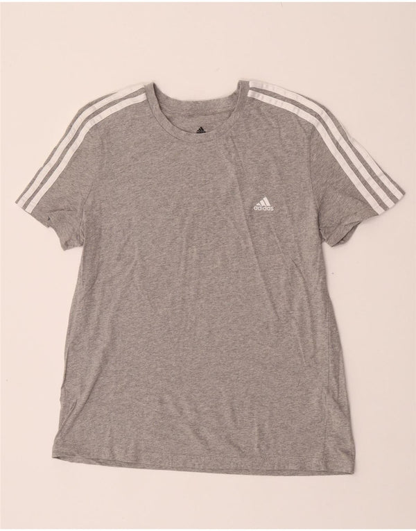 Adidas Damen T-Shirt Top UK 18 XL Grau gefleckte Baumwolle
